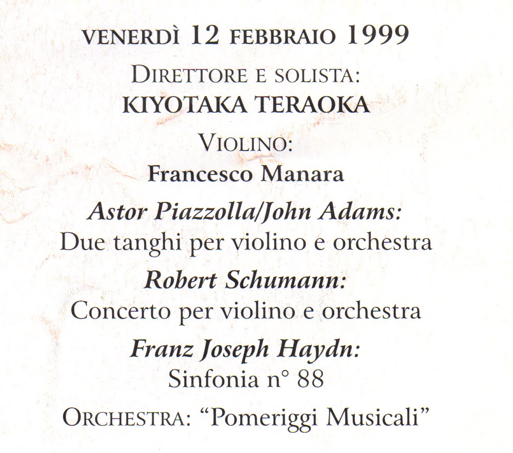 Vigevano Pomeriggi Musicali 1998-1999